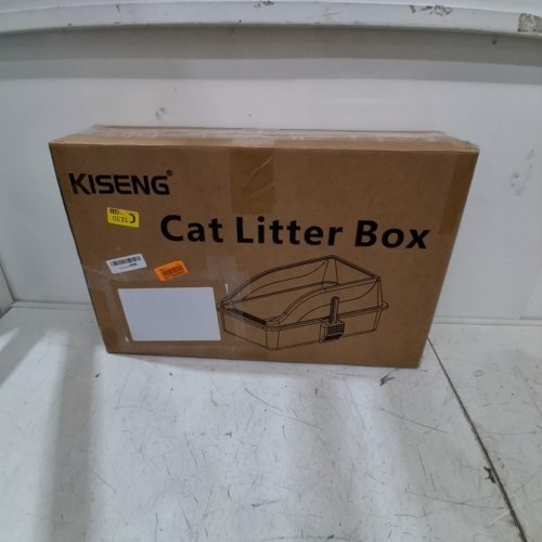 KISENG STAINLESS STEEL CAT LITTER BOX - 22.83" X 14.96" X 10.24" - GREY (MODEL: KSSLB10) image 6