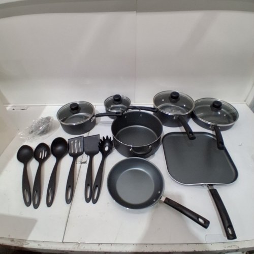 18PC TRAMONTINA PRIMAWARE NONSTICK COOKWARE SET - GREY\BLACK image 2