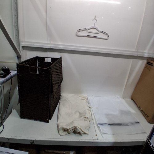 SONGMICS RATTAN STYLE DOUBLE LAUNDRY HAMPER SORTER WITH REMOVABLE LINER BAGS - 70L, BROWN (MODEL: LCB253K01) image 2