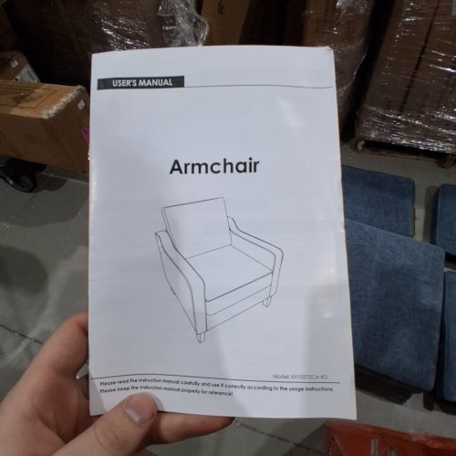 AMARYIA MODERN UPHOLSTERED ARMCHAIR - 29.9" X 33" X 30.7" - BLUE (MODEL: XXY0272CA-KD) image 6