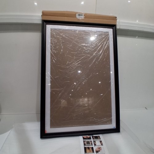 XYFBYSH SOLID WOOD PICTURE FRAME WITH MAT - 20" X 30" -BLACK image 3
