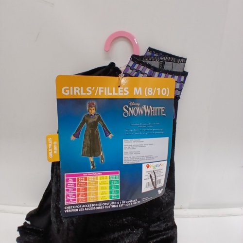 2PC GIRLS DISNEY SNOW WHITE LIVE ACTION EVIL QUEEN COSTUME - MEDIUM, 8-10 - BLACK image 3