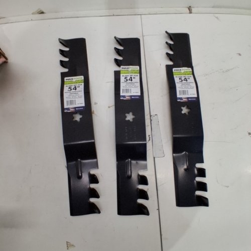 3PC UNBEKANNT MAXPOWER MULCHING BLADE SET FOR 54'' CUTTING MECHANISM HUSQVARNA/POULAN/CRAFTMAN OEM 187254 (MODEL:561738B)ODEL image 2