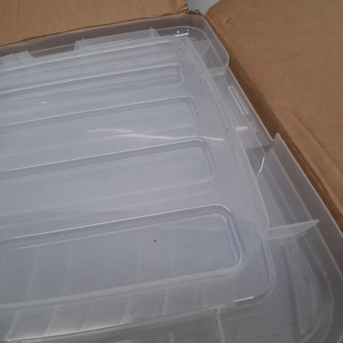 6PK IRIS PLASTIC STORAGE BINS WITH LIDS - 45QT - CLEAR (MODEL: CNCB-55) image 2