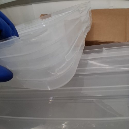 6PK IRIS PLASTIC STORAGE BINS WITH LIDS - 45QT - CLEAR (MODEL: CNCB-55) image 3