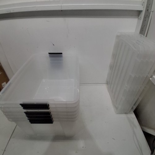 6PK IRIS PLASTIC STORAGE BINS WITH LIDS - 45QT - CLEAR (MODEL: CNCB-55) image 5
