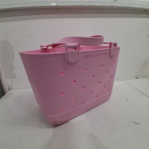 SIMPLE MODERN GETAWAY BAG COLLECTION WATERPROOF BEACH BAG/RUBBER TOTE - LARGE - LIGHT PINK image 3
