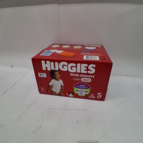 56PK HUGGIES LITTLE MOVERS HUGGFIT BABY DIAPERS WITH 360° WAISTBAND - SIZE 5 (MODEL: 5660200) image 3