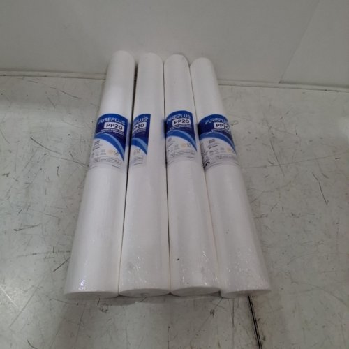 4PK PUREPLUS 5 MICRON WHOLE HOUSE SEDIMENT HOME WATER FILTER REPLACEMENT CARTRIDGE - 20" X 2.5" - WHITE (MODEL: PP20) image 4
