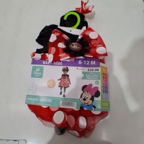 2PC BABY DISGUISE MINNIE MOUSE COSTUME - 6-12M - RED BLACK image 2