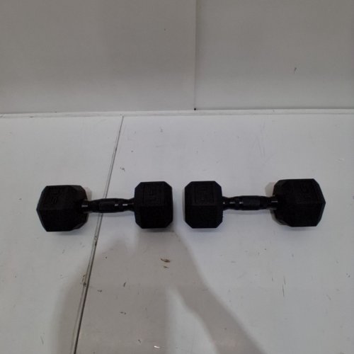 2PK CAP HEX BARBELL DUMBBELL WEIGHT - 15LBS - BLACK image 2