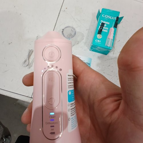 COSLUS ORAL IRRIGATOR PORTABLE WATER TEETH FLOSSER WITH 3 MODES & 6 PRESSURE SETTINGS - PINK (MODEL: C51) image 2