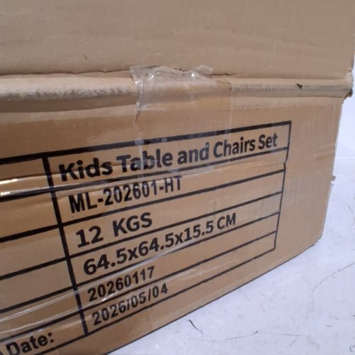 3PC KIDS TABLE AND CHAIRS SET - 31.5" X 23.5" - BEIGE / WHITE (MODEL: ML-202601-HI) image 3