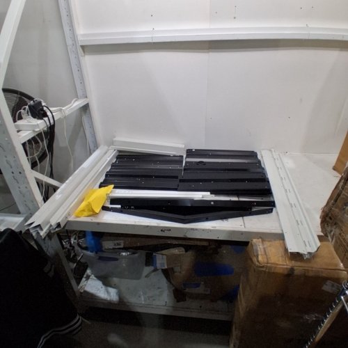 OUTDOOR METAL SHED STORAGE CABINET - 34.6" X 33" X 24.4" - BLACK AND WHITE (ITEM: ZZFS-S233-B) image 2