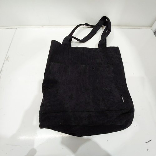 PRITE CORDUROY TOTE BAG WITH ZIPPER POCKETS -LARGE- BLACK image 2