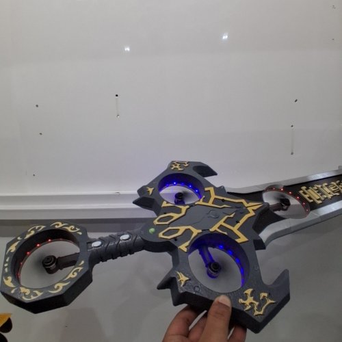 VIKYE REMOTE CONTROL FLYING SWORD DRONE, 3-SPEED, 360° STUNT FLIP - DARK GREY/GOLD image 2
