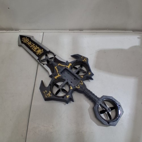 VIKYE REMOTE CONTROL FLYING SWORD DRONE, 3-SPEED, 360° STUNT FLIP - DARK GREY/GOLD image 6
