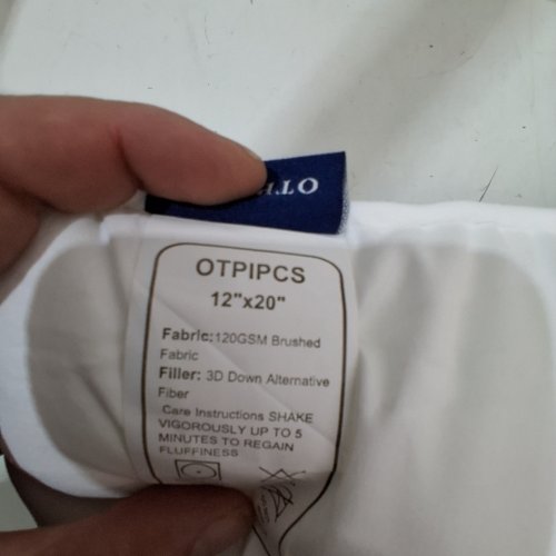 2PK OTPIPCS THROW PILLOW INSERTS - 12" X 20" - WHITE image 2