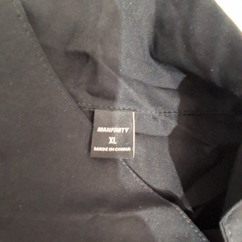 MEN'S MANFINITY STREETRUSH OVERSIZED GOTHIC CROSS ZIPPERED SHORT SLEEVE SHIRT - EXTRA LARGE - BLACK image 2