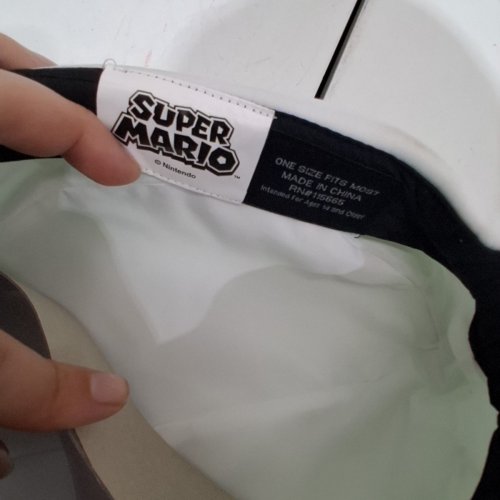 SUPER MARIO MARIO COSTUME HAT - ONE SIZE FITS MOST - WHITE image 5