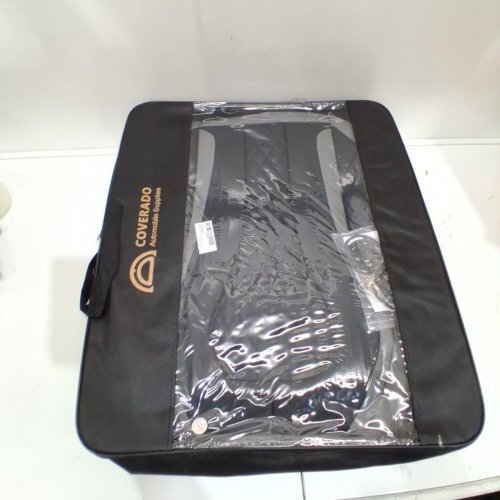 2PK COVERADO UNIVERSAL FIT FRONT CAR SEAT COVERS - BLACK/GREY (MODEL: B8839) image 3