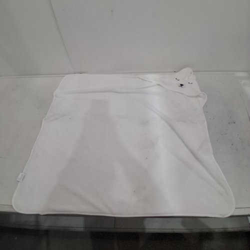 INFANT HOODED FLEECE BEAR BATH TOWEL - 30" - WHITE image 2
