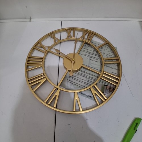 RUIYIF LARGE METAL WALL CLOCK - 24" - GOLD image 4