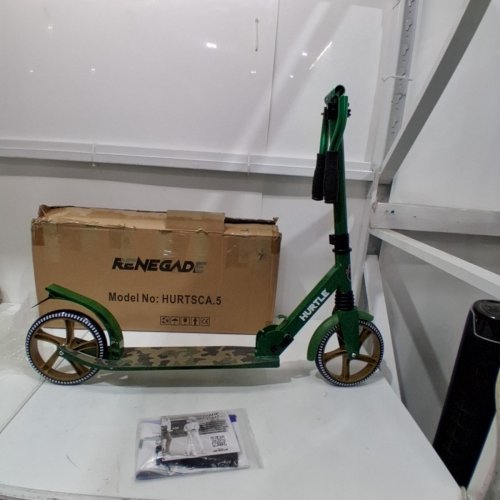 HURTLE RENEGADE LIGHTWEIGHT FOLDABLE SCOOTER - 220 LBS CAP - BLACK / CAMO GREEN (MODEL:HURTSCA.5) image 2