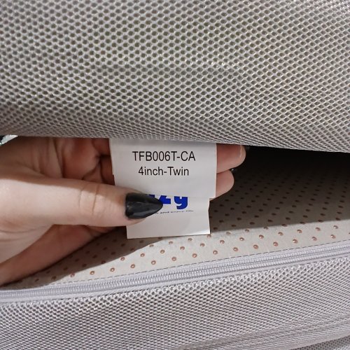 LAZYZIZI TRI-FOLD BAMBOO FIBER FABRIC FOLDING MATTRESS - 4"/TWIN - WHITE/GREY (MODEL: TFB006T-CA) image 4