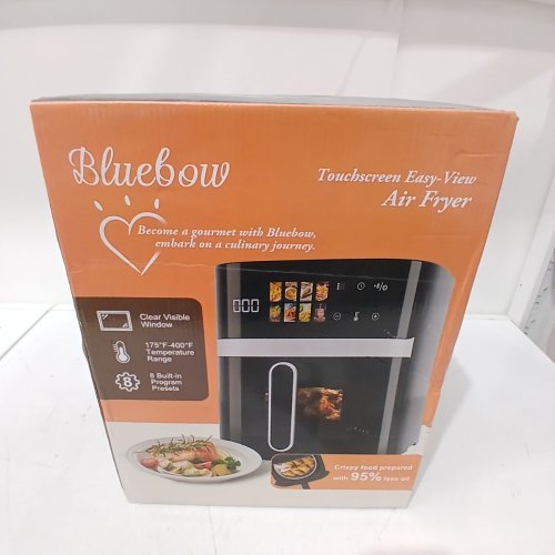 BLUEBOW 8-IN-1 AIR FRYER WITH TOUCHSCREEN / VIEWING WINDOW & COOKING PRESETS - 6QT - 1350W - BLACK/SILVER image 2