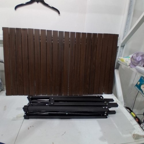 SEAZUL FOLDABLE ROLL-UP ALUMINUM CAMPING TABLE - 230 LBS CAP - 27" X 46" - BROWN (MODEL: 88120) image 2