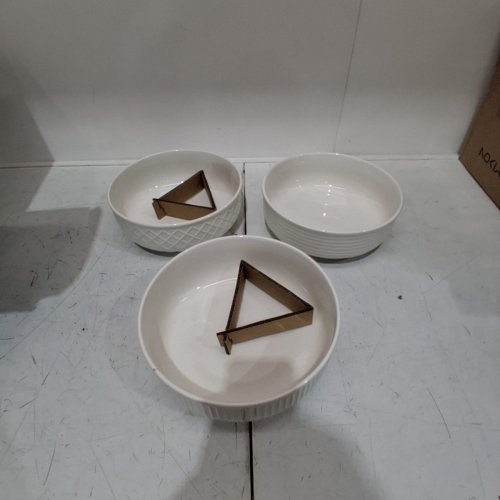 3PC TRUDEAU PORCELAIN SERVING BOWLS - 9.4" - WHITE (MODEL: 1901720) image 2