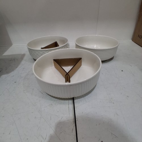 3PC TRUDEAU PORCELAIN SERVING BOWLS - 9.4" - WHITE (MODEL: 1901720) image 3