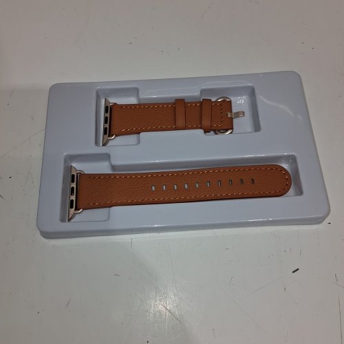 WFEAGL SLIM GENUINE LEATHER DOUBLE WRAP APPLE WATCH BAND - 38 MM-42 MM WATCH - BROWN / STARLIGHT image 2
