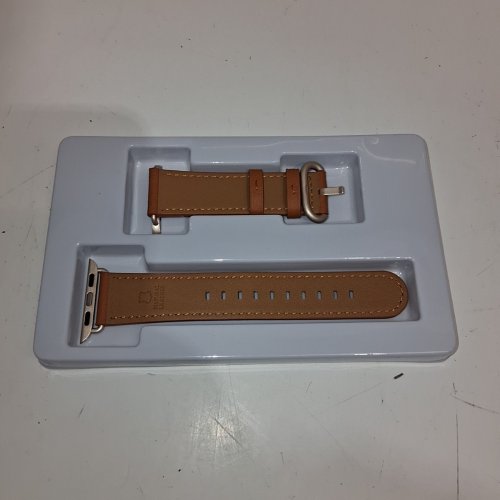 WFEAGL SLIM GENUINE LEATHER DOUBLE WRAP APPLE WATCH BAND - 38 MM-42 MM WATCH - BROWN / STARLIGHT image 3
