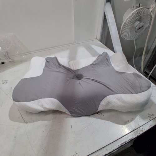 MOONORAH MEMORY FOAM CERVICAL PILLOW - WHITE AND GREY image 2