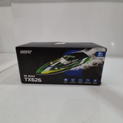 DEERC RC BOAT - GREEN AND BLACK (ITEM: TX626) image 7