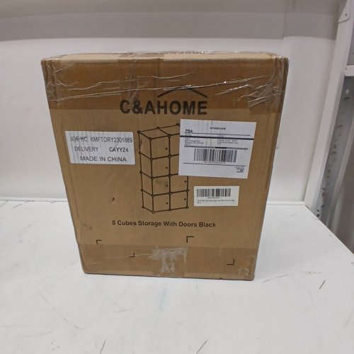 C&AHOME 8 CUBE STORAGE ORGANIZER WITH DOORS - BLACK (MODEL: GSHS3008A) image 2