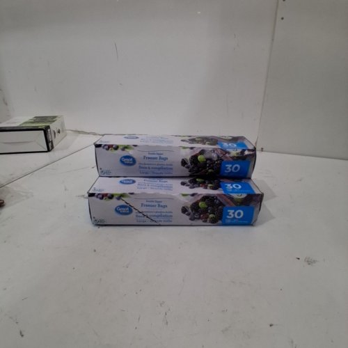 90PK GREAT VALUE DOUBLE ZIPPER FREEZER BAGS - CLEAR image 3