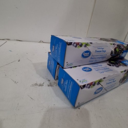 90PK GREAT VALUE DOUBLE ZIPPER FREEZER BAGS - CLEAR image 4