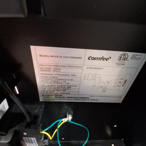 COMFEE' UNDER CABINET DUCTED/DUCTLESS CONVERTIBLE SLIM VENT RANGE HOOD, WITH 3 SPEED EXHAUST FAN AND 2 LED LIGHTS-30" -BLACK-(MODEL:CVU30W4ABB) image 4