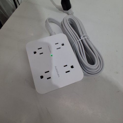 HANYCONY POWER BAR SURGE PROTECTOR WITH 8AC OUTLETS, 4 USB (2 USB C) CHARGING PORTS - 15FT - WHITE (MODEL: HN8U5WC2) image 2