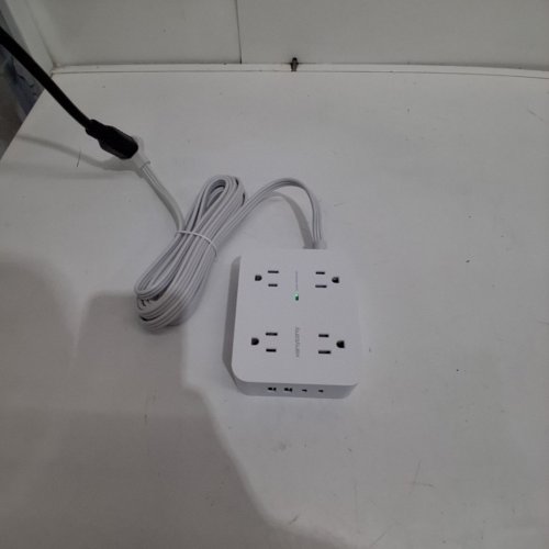 HANYCONY POWER BAR SURGE PROTECTOR WITH 8AC OUTLETS, 4 USB (2 USB C) CHARGING PORTS - 15FT - WHITE (MODEL: HN8U5WC2) image 3
