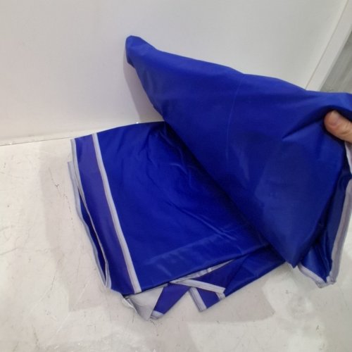 WATER RESISTANT REMOVABLE CANOPY TENT CURTAIN WITH WINDOWS - 6.9FT X 29.5FT - BLUE image 4