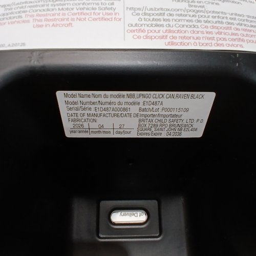BRITAX UPNGO CLICK BACKLESS BOOSTER CAR SEAT WITH RIGID LUAS - 120LB - RAVEN BLACK (MODEL:E1D487A) image 2