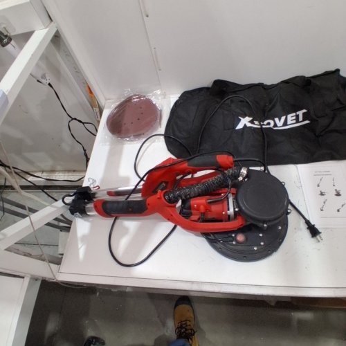 XDOVET ELECTRIC DRYWALL WALL GRINDING SANDER MACHINE WITH SANDPAPER DISCS & LED LIGHT - 850W - RED image 4