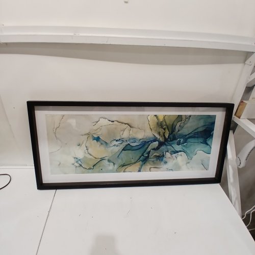 ABSTRACT FRAMED WALL ART - 40" X 18" - MULTICOLOR image 2