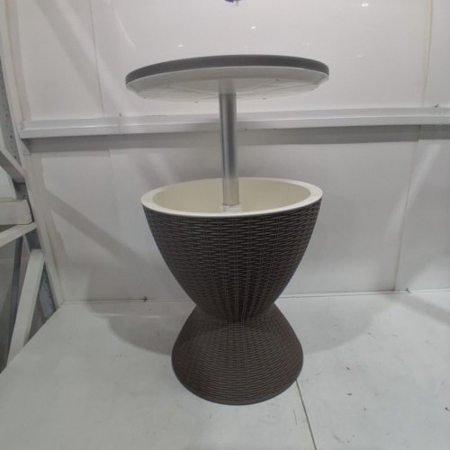 AMAZON BASICS PATIO BAR TABLE WITH COOLER, WICKER STYLE - 8 GAL - DARK BROWN image 3
