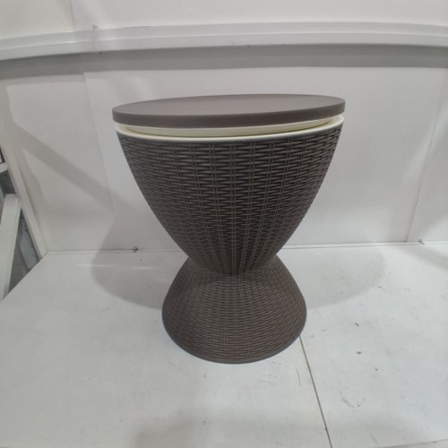 AMAZON BASICS PATIO BAR TABLE WITH COOLER, WICKER STYLE - 8 GAL - DARK BROWN image 4
