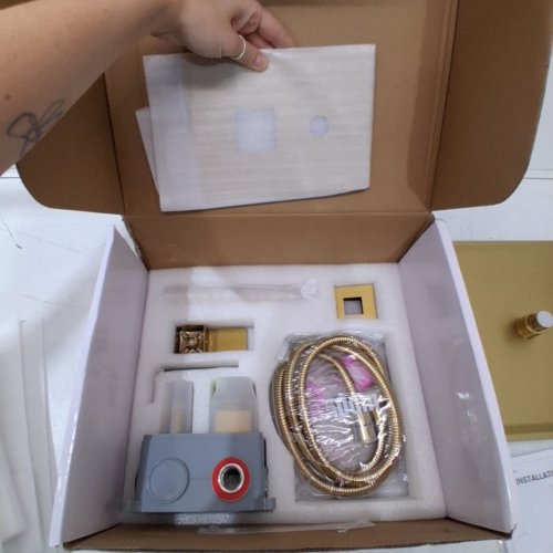 HOIMPRO SHOWER HEAD ANDF FAUCET FIXTURE SYSTEM SET - BRUSHED GOLD image 4